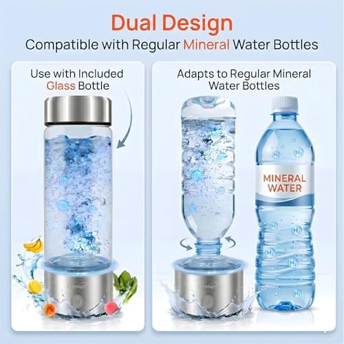 2026 Hydrogen Water Bottle, Up to 3100 PPB in 3 Mins, SPE PEM Tech, 1500mAh Rechargeable Portable Hydrogen Water Bottle, 420ml/14OZ for Travel, Gym, Home, Office, Daily Use | Gift for Family & Friends - Thumbnail 5