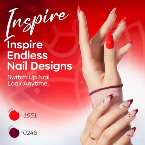 modelones 12Pcs 15ML Red Gel Nail Polish Set, Same Bottle Same Bottle Burgundy Cherry Dark Red Cat Eye Glitter Color Changing Hema Free Gel Polish Kit with Magnet Soak Off Manicure Nail Art DIY - Thumbnail 4
