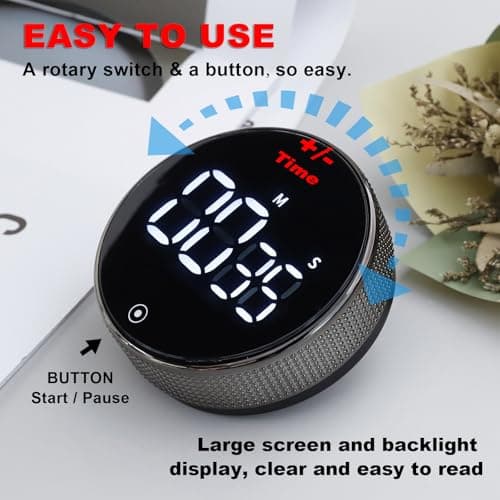 Instant Read Digital Meat Thermometer and Kitchen Timer Set with Backlight - Accurate Probe for Grilling, BBQ, Smoking, and Oven Cooking (Fahrenheit/Celsius Switch) - Thumbnail 6