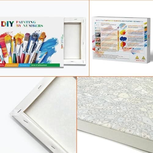 igoodom Framed Paint by Numbers Kit for Adults Beginner, Flowers Easy Paint by Number Kits on Canvas with Easel, DIY Adults' Paint-by-Number Kits for Gift Home Wall Decor 8x12inch - Thumbnail 6