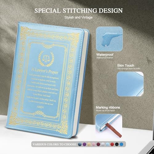 QDWXDEL Lawyer Gift for Women,Journal for Women,A5 Hardcover Leather Journal - 200 Pages Premium Paper Notebook,Lawyer Journal Notebook for School, Work (Lawyer Sky Blue) - Thumbnail 3