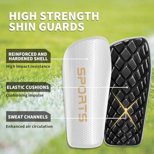 LPONJAR Soccer Shin Guards for Kids Youth Adults - Shin Pads and Sleeves with Optimized Insert Pocket for Boys Girls Men Women for Football Games - Protective Soccer Equipment - Thumbnail 3