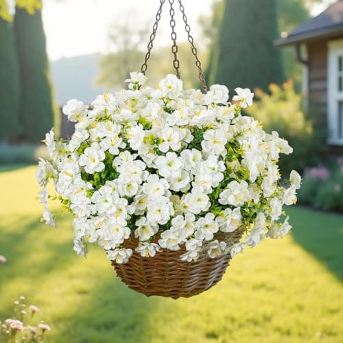 Lnoicy 16 Bundles Realistic Artificial Camellia Flowers for Outdoor, UV Resistant Faux Lifelike Fake Flowers for Home Decor, Wedding, Centerpiece（White） - Thumbnail 6