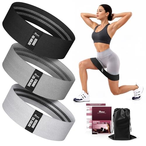 Fabric Resistance Bands for Working Out with Exercise Guide, 3 Levels Hip & Glute Bands Set for Legs, Squats, Yoga, Fitness & Physical Therapy for Women and Men (Gradient Gray, 25-60pounds) - Image 1