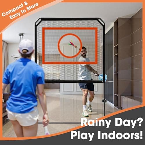 ZCEBGIG Portable Pickleball Net – Regulation Size Outdoor & Indoor Paddle Game Set with Ball Catch Net & Removable Target – Heavy Duty Steel Frame, Carry Bag – Family Fun for Backyard, Park, Beach - Thumbnail 5
