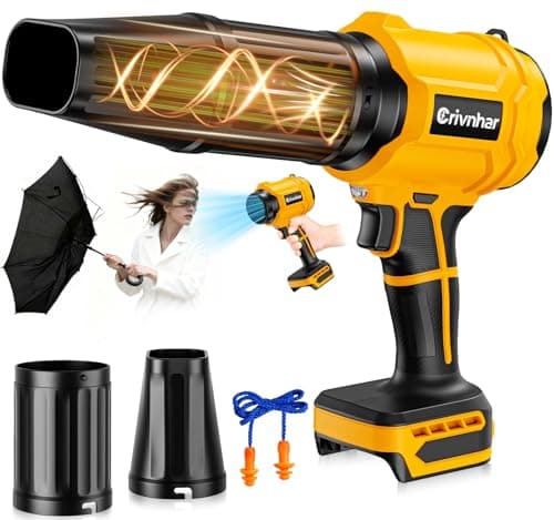 Cordless Leaf Blower for Dewalt 20V Batteries(Tool Only), Handheld Spring Garden Blowers with LED Light & 2 Nozzles, Variable Speed Turbo Blower for Leaves, Dust, Driveway, Patio, Lawn, Deck - Image 1