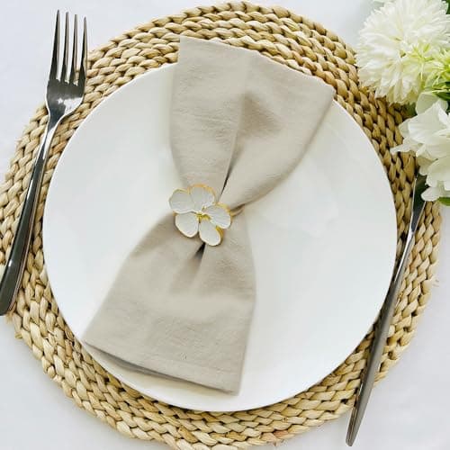 Plobeca Cloth Napkins Set of 12,17x11 Inches Natural Cotton Blend Napkins Cloth Washable and Reusable for Dinner,Parties,Wedding - Thumbnail 2