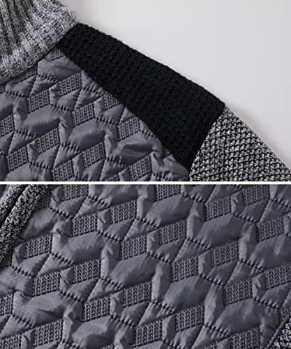 Msmsse Men’s Cardigan Sweater Zip Up Casual Business Knitted Cardigan for Men with Pockets Coffee XXL - Thumbnail 6