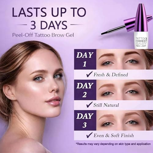 2Pcs Dark Brown Tattoo Eyebrow Gel Easy Peel Off - Waterproof & Sweatproof Tattoo Effect, Transfer-Resistant Multi-Day Wear, All Skin Types Mother’s Day Gift Set​​ - Thumbnail 4