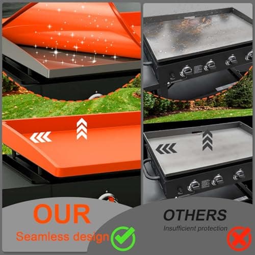 BANGIE 17" Silicone Griddle Mat for Blackstone Accessories - Anti-Warping & UV-Resistant Cover for Single-Burner Tabletop Grill, Blocks Condensation Rust (Orange) - Thumbnail 5