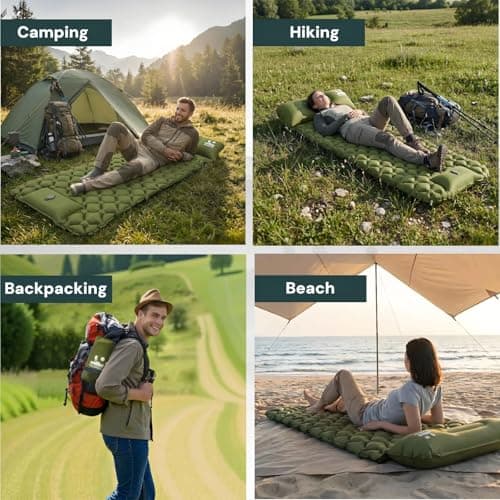 VALEHOWL 1.8Lbs Ultralight Camping Sleeping Pad, R3.0 Air Mattress for Tent - Thumbnail 6