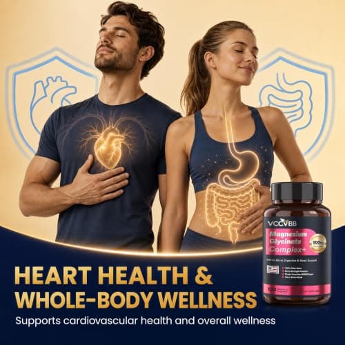 Magnesium Complex, Magnesium Glycinate, Elemental Magnesium Supplement with Taurate, Citrate, Orotate & Aspartate, Supports Muscle Relaxation, Heart Health, Sleep & Energy | Vegan (500mg) - Thumbnail 5