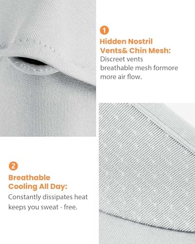 BENEUNDER UV Sun Protection Face Cover UPF50+ Breathable Cooling Neck Gaiter Scarf for Summer Outdoor Activities Reusable - Thumbnail 6