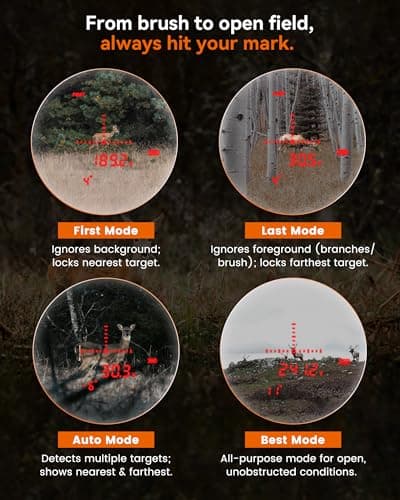 MILESEEY Hunting Rangefinder, 2000+ Yards Rechargeable Laser Range Finder with Bow Hunting Mode, Horizontal Distance/Angle/Scan, 7X Magnification, Waterproof Archery Shooting Rangefinder with Magnet - Thumbnail 5