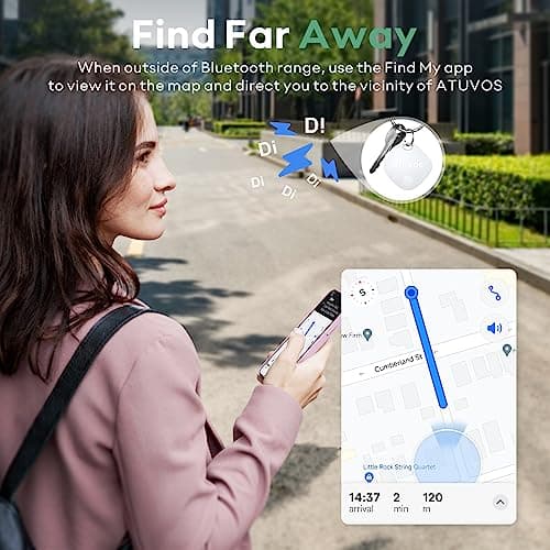 ATUVOS Air Tracker Tags-3 Pack, Bluetooth Luggage Tracker Works with Apple Find My APP (iOS Only, Not for Android), Keys Finder and Item Locator for Luggage, Backpack, Suitcases, Replaceable Battery - Thumbnail 3
