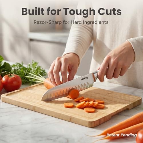 SMIRLY 14-Piece Kitchen Knife Set with Magnetic Block, High Carbon Stainless Steel Chef Knives, Ultra Sharp, Dishwasher Safe, Cream White - Thumbnail 3