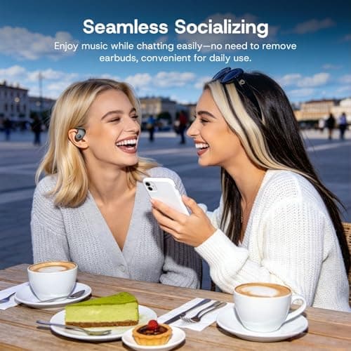 Yeforu Over Open Ear Earbuds Wireless Bluetooth Open Ear Headphones Air Conduction Earbuds that Don't Go in Your Ear with Awareness of Surroundings with Over-Ear Hooks - Thumbnail 5