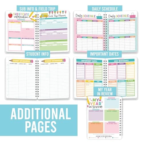 Hadley Designs Teacher Planner 2026-2027 Academic Year - Undated Teacher Lesson Planner Book for Teachers, Homeschool Planners 2026-2027, First Year Teachers Must Haves, Back to School Teaching Gifts - Thumbnail 4