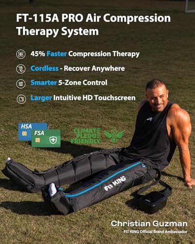 FIT KING Upgraded Leg Massager Recovery Boots, Professional Air Compression Recovery System for Circulation & Athlete-Level Fast Recovery, Cordless Rechargeable Compression Boots (Medium) - Thumbnail 2