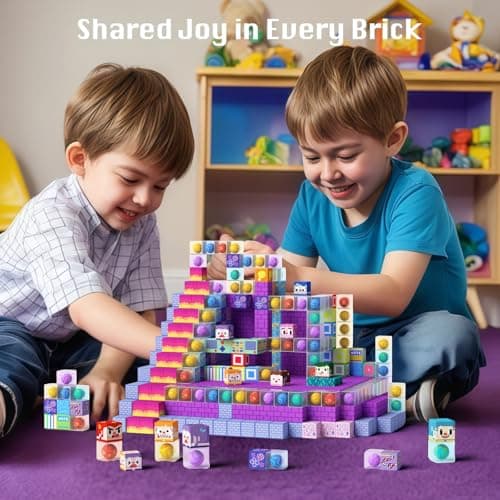GobiDex 100PCS Magnetic Building Blocks for Kids 3+, Montessori Sensory Toys with Rolling Balls, STEM Educational Gift for Boys and Girls - Thumbnail 3