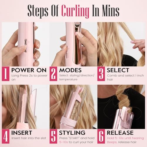 ZAVAREA Automatic Rotating Curling Iron for Long Hair - Thumbnail 3