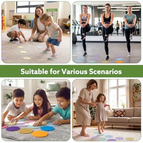WSICSE 42 Pcs Carpet Spot Markers, 9 Light Colors Carpet Dots for Classroom Carpet 4 Inch Circle Floor Dot for Decoration Elementary Kindergarten Preschool Yoga Standing - Thumbnail 6