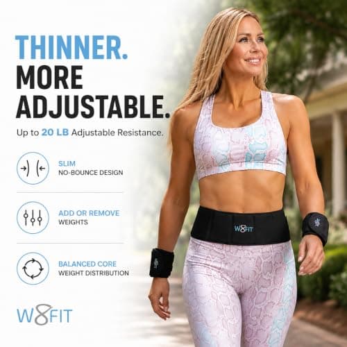 W8FIT Adjustable Weighted Belt for Men & Women – Rucking Belt for Walking, Hiking & Strength Training (8 LB Medium) - Thumbnail 2
