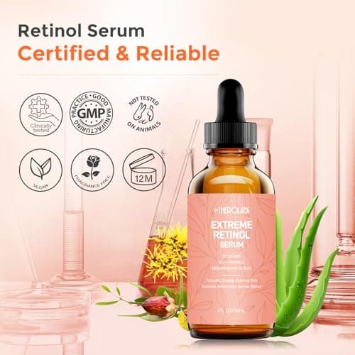 Retinol Serum for Face 2.5%, B5 Herbal Resurfacing Retinol with Vitamin C, Vitamin E, Hyaluronic Acid, Anti-Aging, Wrinkle Smoothing, Dark Spot Corrector, Brighten Dullness 2 Packs - Thumbnail 6