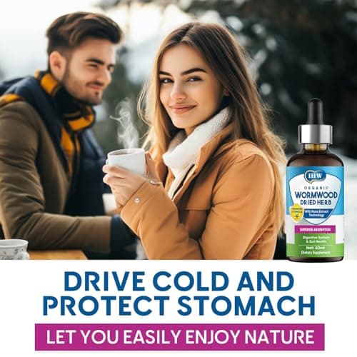 Wormwood Tincture, Organic Wormwood Drops with Black Walnut for Detox, Natural Intestinal Cleanse and Digestive Cleanse Supplement, Alcohol-Free, 60 Ml - Thumbnail 3