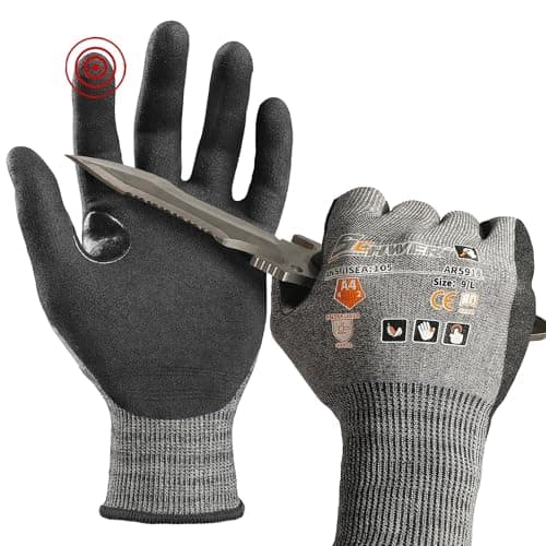 Schwer A4 AIR-SKIN Cut Resistant Work Gloves AR5918 with Extreme Lightweight & Thin, Grip Gloves for Gardening, Fishing, Refined Work, Mechanic, Touch-Screen, 3D-Comfort Fit, 1 Pair (S) - Image 1
