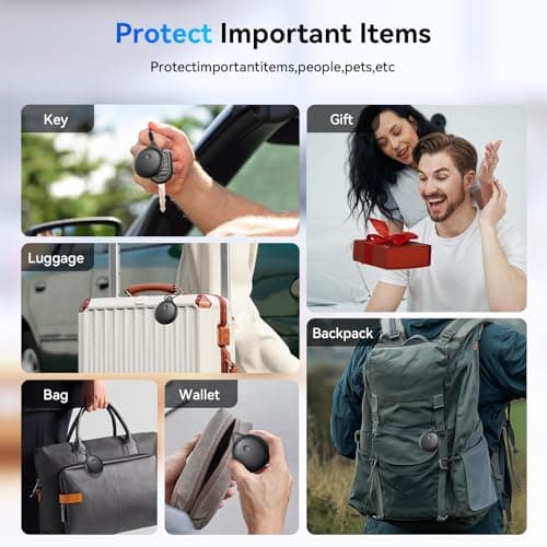 Smart Tags-4 Pack, Smart Bluetooth Tracker Work with Apple Find My, Key Finders and Find My Tracker, Game Changer Waterproof Smart Tag with Key Ring Tracker Tag for Keys/Luggage/Wallet etc - Thumbnail 6