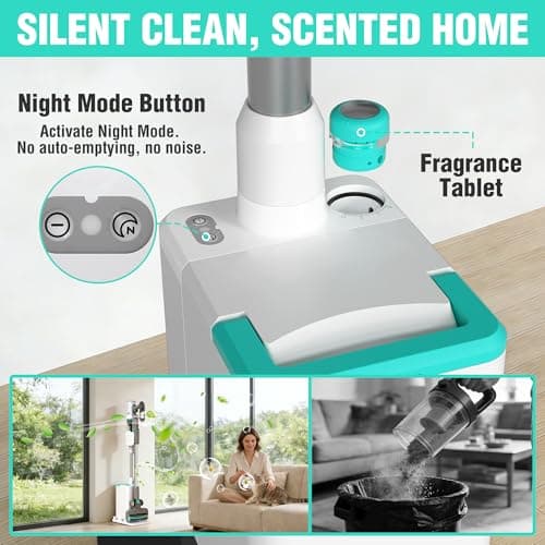 HAUSHOF Cordless Vacuum Cleaner with Auto Empty Station, 250W Motor, HEPA Filter, Anti-Tangle Brushroll, Stick Vacuum for Pet Hair, Hardwood Floors, Carpets - Thumbnail 6