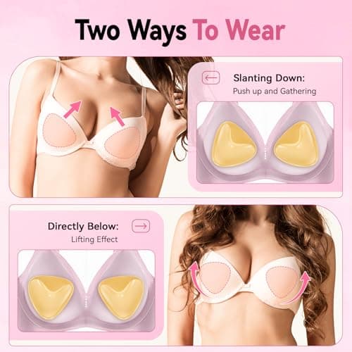 Mearter Ultra Push up Sticky Bra Pads Inserts | Double Sided Adhesive Bra Inserts | Stick on Bra for Sports Bra Swimsuit (Extra-Large, Beige) - Thumbnail 5