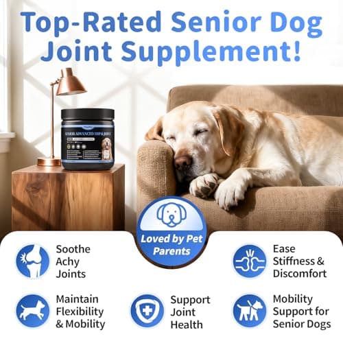 POPPAW Senior Advanced Joint Supplement for Dogs – 17-in-1 Glucosamine for Dogs with Chondroitin – Hip & Joint Pain Relief Pills – Mobility Support Chews – Large & Small Breeds - Chicken Flavor – 90Ct - Thumbnail 2