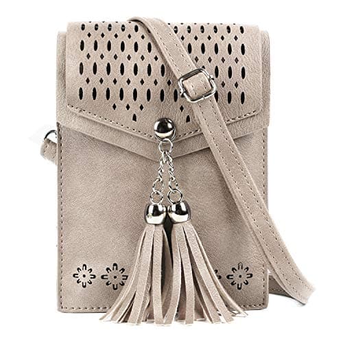 seOSTO Womens Small Crossbody Bag, Tassel Cell Phone Purse Holder Wallet For woman Girls - Image 1