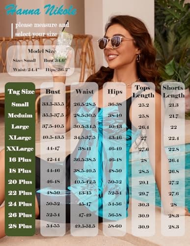 Hanna Nikole Plus Size 2 Piece Rash Guard Bathing Suits with Shorts Womens Tankini Sets Tummy Control Beach Bathing Suits Green Flower US 28 - Thumbnail 6