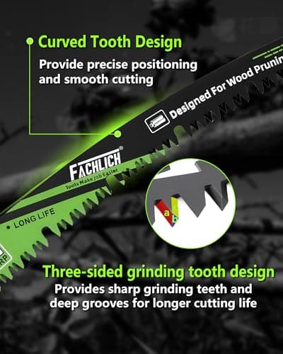 15-Inch Pruning Blades for Wood - Reciprocating Saw Blades Set, FACHLICH Arc Cutting Edge 6TPI Saw Blades for Tree Pruning, Wood Cutting(4 Pack) - Thumbnail 6