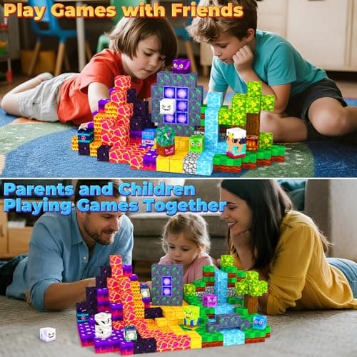 Magnetic Blocks Games Building Toys for 3-16 Year Old Boys Girls, Toddler Kids Magnetic Cubes Tiles Sensory Montessori Education Learning Travel Toys Ages 3+ Halloween Birthday Party Favors Gifts - Thumbnail 5