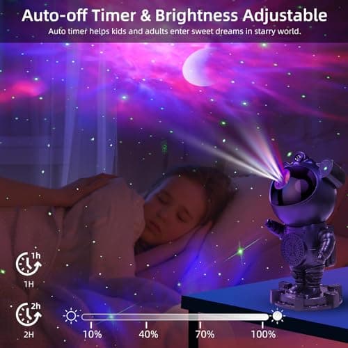 Star Projector Astronaut Galaxy Projector - Bluetooth Speaker, White Noise,Moon Nebula Night Light for Bedroom, 360° Adjustable,Timer and Remote, Star Galaxy Projectors for Kids Adult,Gift Choice - Thumbnail 3