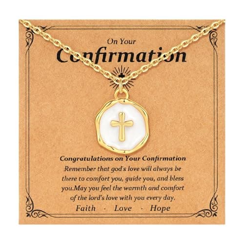 C-leen Confirmation Gifts for Teen Girls - 18K Gold Plated Cross Necklace On Your Confirmation Necklace Easter Gifts for Kids Teens - Image 1