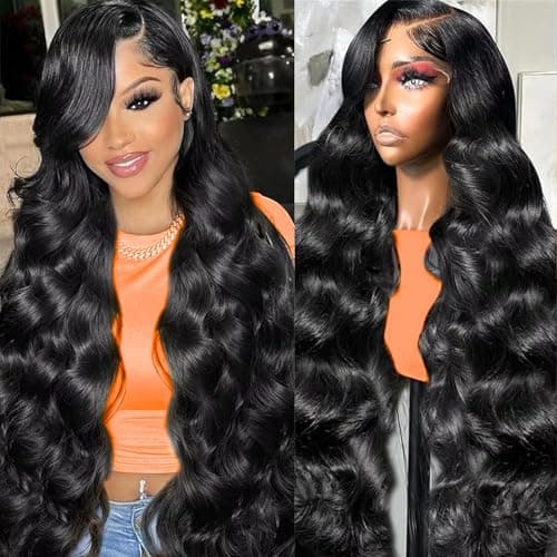 SUMT 28 Inch Body Wave Lace Front Wigs Human Hair 13X6 HD Lace Frontal Wigs 200% Density Pre Plucked Glueless Wigs Human Hair For Women HD Lace Frontal Wig Human Hair With Baby Hair - Image 1