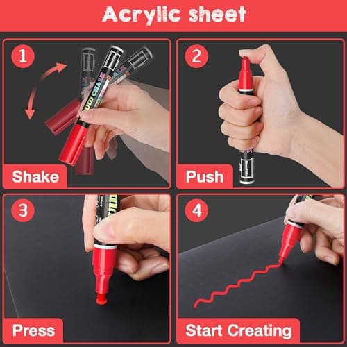HomFilix 24-Color Liquid Chalk Markers Set, Erasable, Dust-Free, for Blackboard, Glass, Cars, Windows - Ideal for Display, Creativity, Art Projects, Dry Erase Markers - Thumbnail 4