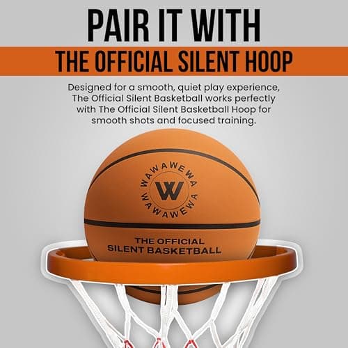 WAWAWEWA The Official Silent Basketball Size 7 (29.5") Uncompressed Fully Inflated – Ready to Play Indoor Basketball for Quiet Dribbling – Grooved Airless Indoor Training PU Foam Basket Ball All Ages - Thumbnail 6