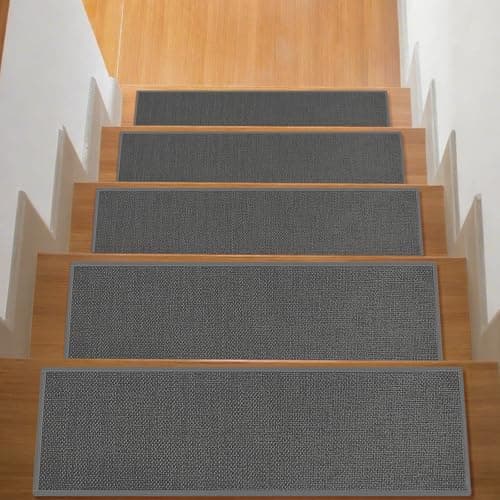 Stair Treads with Non-Slip Rubber Backing, Stair Treads for Wooden Steps, Indoor Stair Carpet Runners, Stair Rugs and Mats for Kids and Dogs, Gray, 8" x 30", 15 Pieces - Image 1