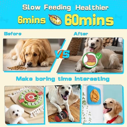 Goohomeey Dog Puzzle Feeder for Small/Middle Breeds - Adjustable Treat Dispenser Funny Slow Feeder Puppy Enrichment Training Toy Pet Interactive Toys Lick Mat Dogs to Keep Dog/Cat Busy - Thumbnail 4