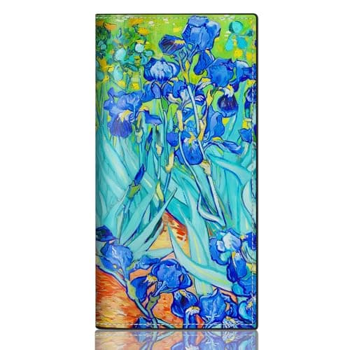 CASMONAL Iris Floral Checkbook Covers for Personal Checkbook, PU Leather Check Book Covers for Women & Men – Fashionable Print Design - Image 1
