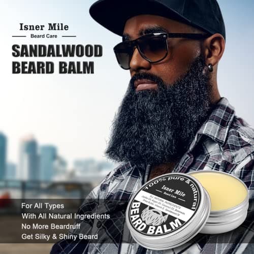 Isner Mile Beard Grooming Kit for Men Care: with Beard Oil Balm Wash Brush Comb & Straight Razor, Birthday Valentines Fathers Gifts for Men Him Boyfriend Husband Coworker, Christmas Stocking Stuffers - Thumbnail 6