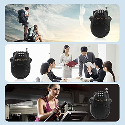 2′5″Retractable Cable Lock - High-Security 3-Digit Combination Lock for Bike, Ski, Surfboard & Stroller - Compact Portable Travel Lock for Helmet, Luggage & Scooter - Keyless & Resettable - Thumbnail 5