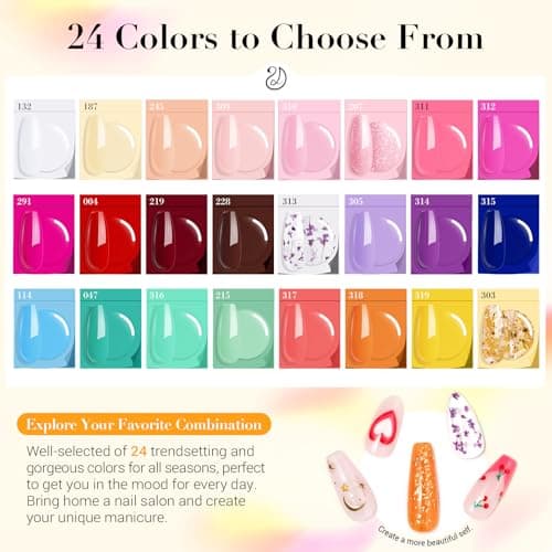 AZUREBEAUTY Dip Powder Nail Kit with Electric Nail Drill 24 Colors Summer Green Pink Orange Nail Starter Kit with Dip Liquids Base Top Coat Activator Portable Manicure French Nail Art Essential Set - Thumbnail 4
