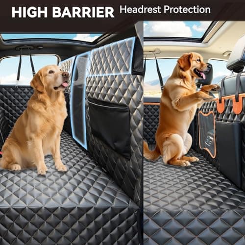 High Barrier Dog Car Seat Cover,Waterproof Back Seat Extender for Dogs,Car Seat Protector,Car Seat Cover Hard Bottom Holds 500 lbs,600D Nonslip Dog Hammock,Pet Car Bed for Cars,SUVs, Small Trucks - Thumbnail 5